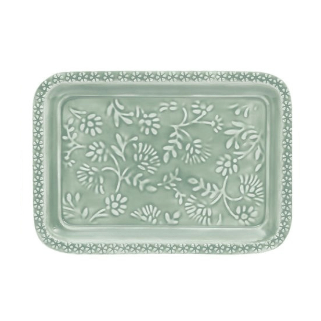 Bandeja Rectangular Baroque Verde Agua Grande - La Compañía Francesa