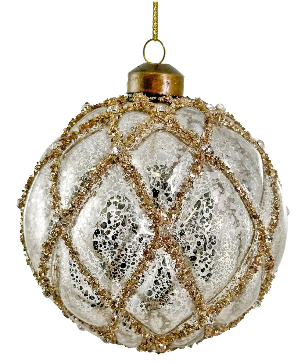 Bola de Navidad Dorée Snow Mediana Set/2 - La Compañía Francesa