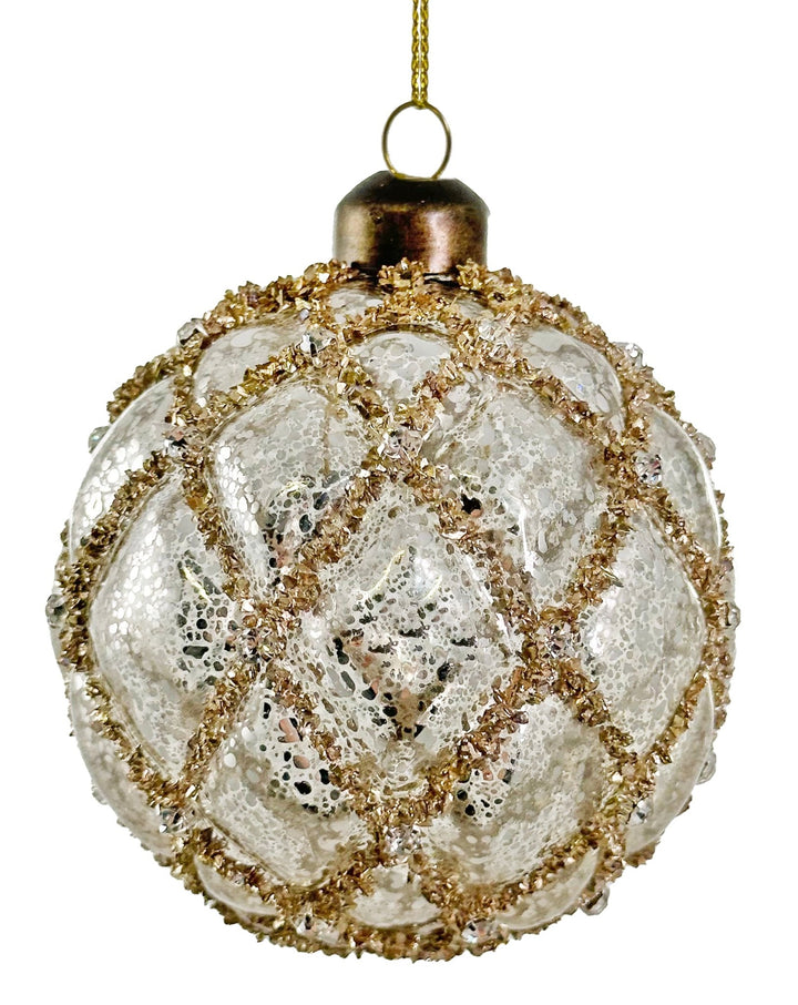 Bola de Navidad Dorée Snow Pequeña Set/4 - La Compañía Francesa