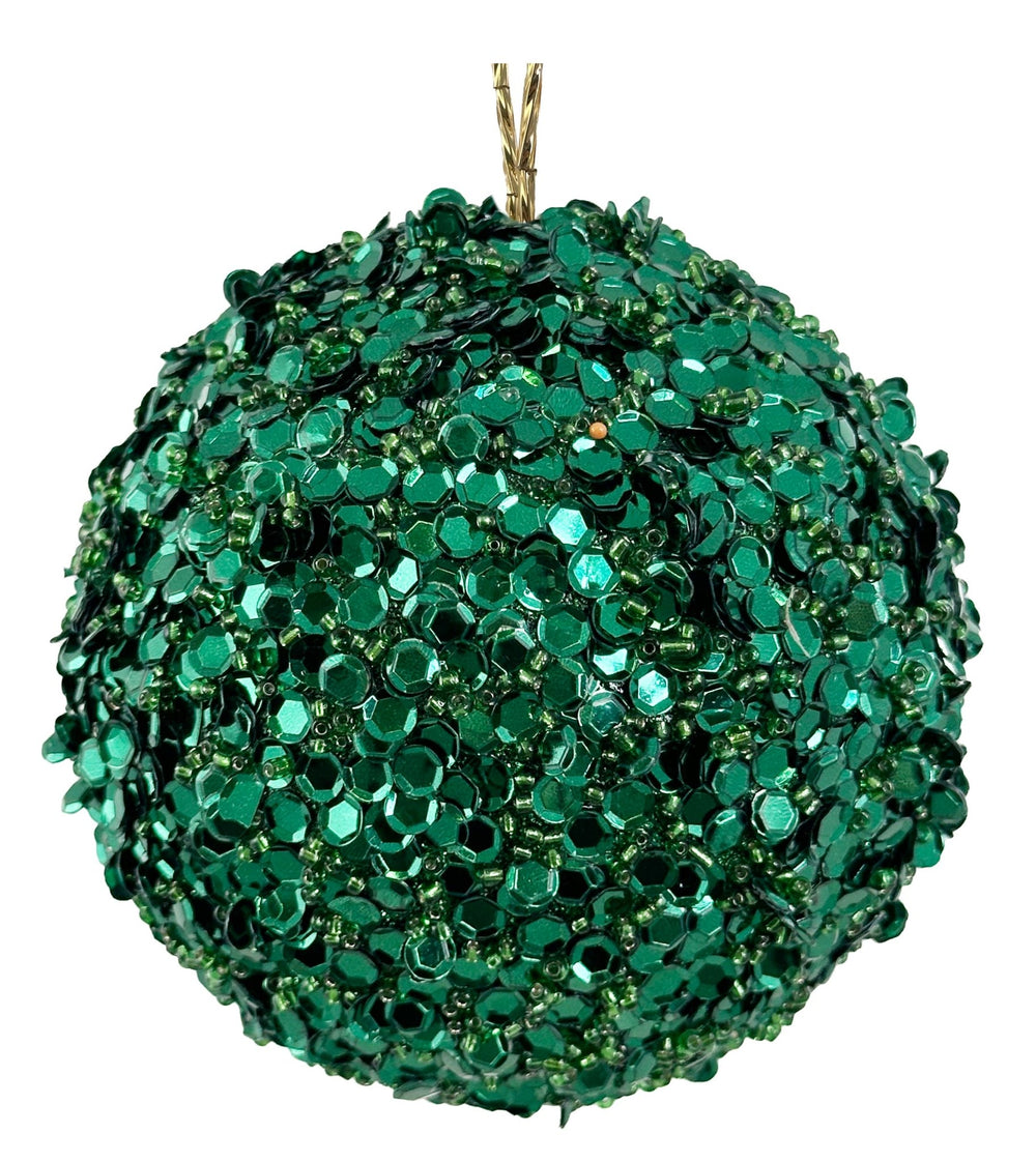 Bola de Navidad Étincelle Vert Forêt Mediana Set/4 - La Compañía Francesa