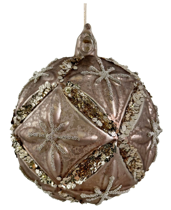 Bola de Navidad Florale Gris Antique Mediana - La Compañía Francesa