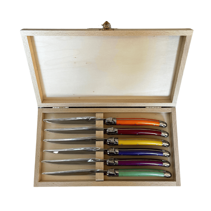 Caja 6 Cuchillos Carne Colores - La Compañía Francesa