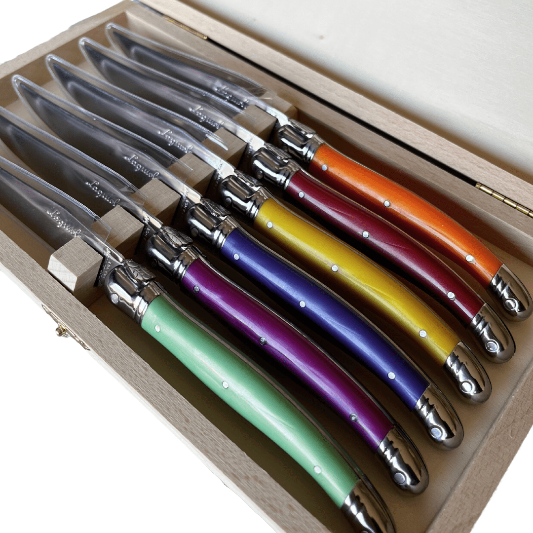 Caja 6 Cuchillos Carne Colores - La Compañía Francesa