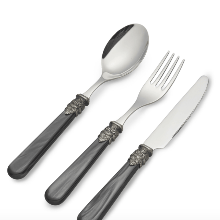 Cubiertos de Nácar con Brillo Negros Para Desayuno Set/6 - La Compañía Francesa