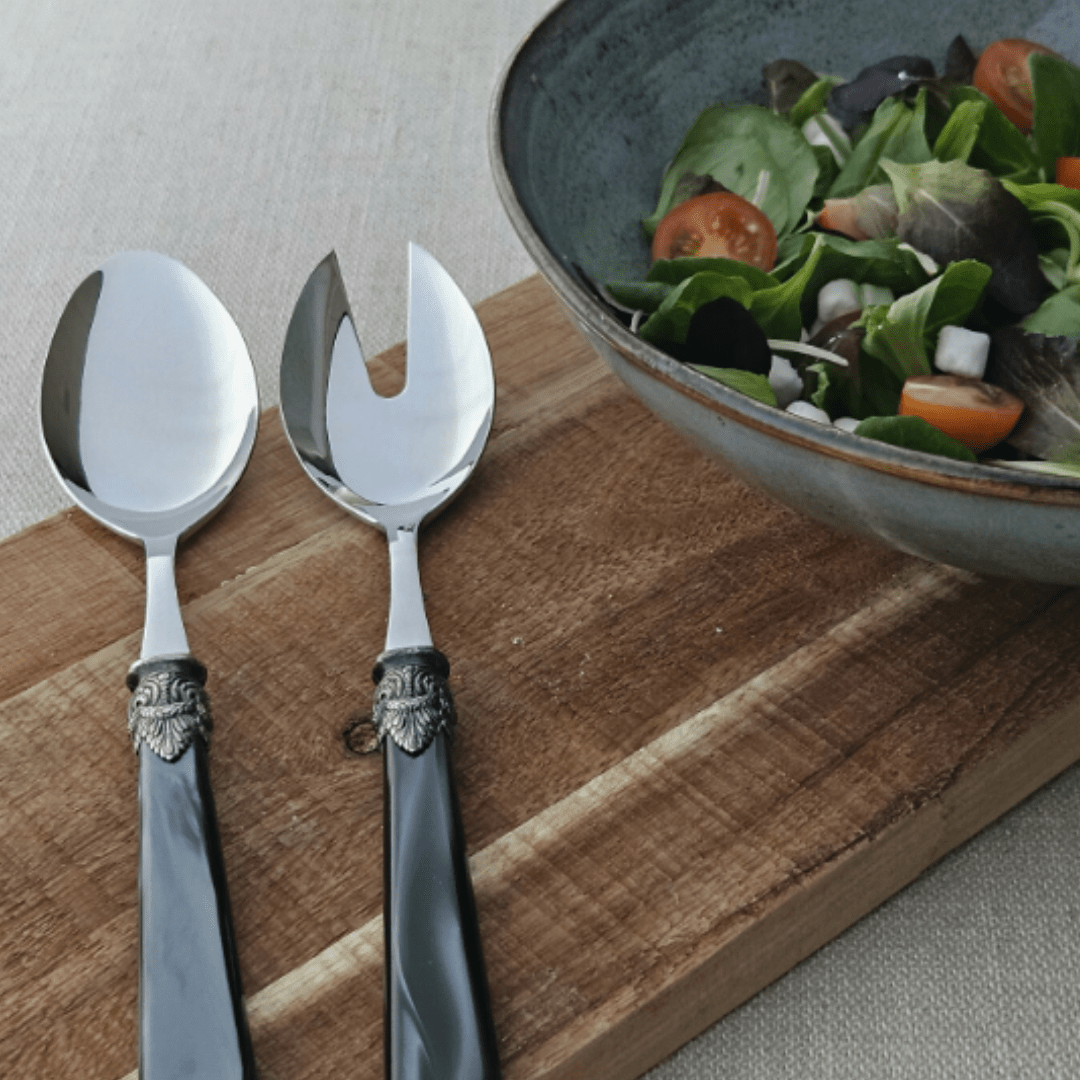 Cubiertos Para Servir de Nácar Color Negro - La Compañía Francesa