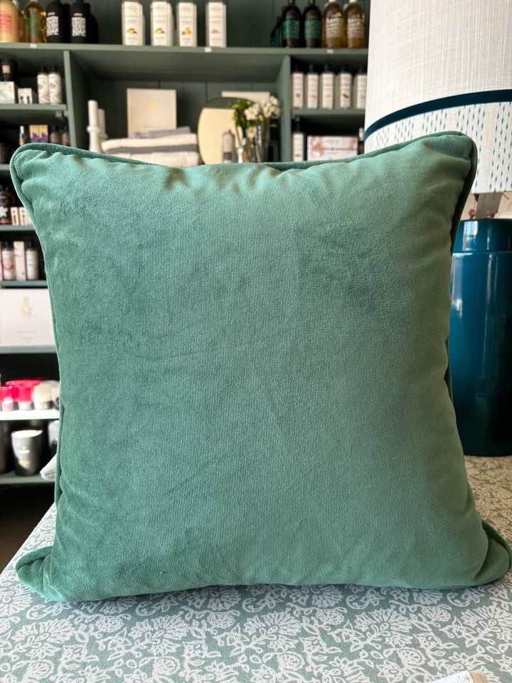 Funda de Cojín Verde Velvet - La Compañía Francesa