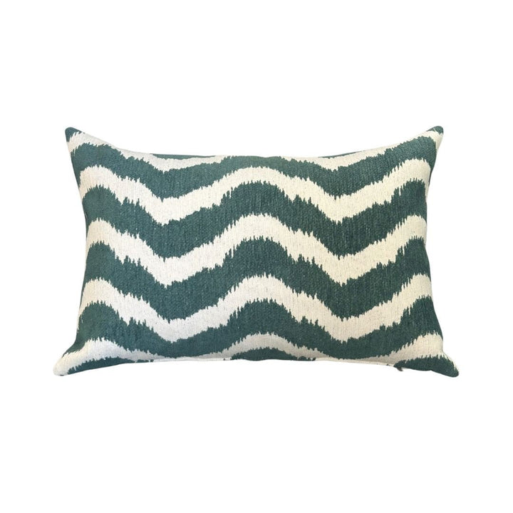 Funda de Cojín Verde Zig Zag - La Compañía Francesa