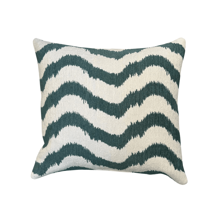 Funda de Cojín Verde Zig Zag - La Compañía Francesa