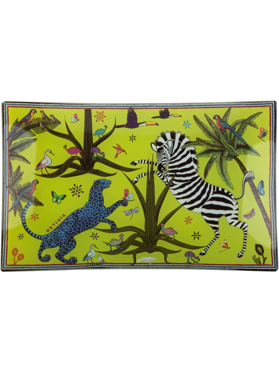 Plato de Vidrio Rectangular Jungle Large