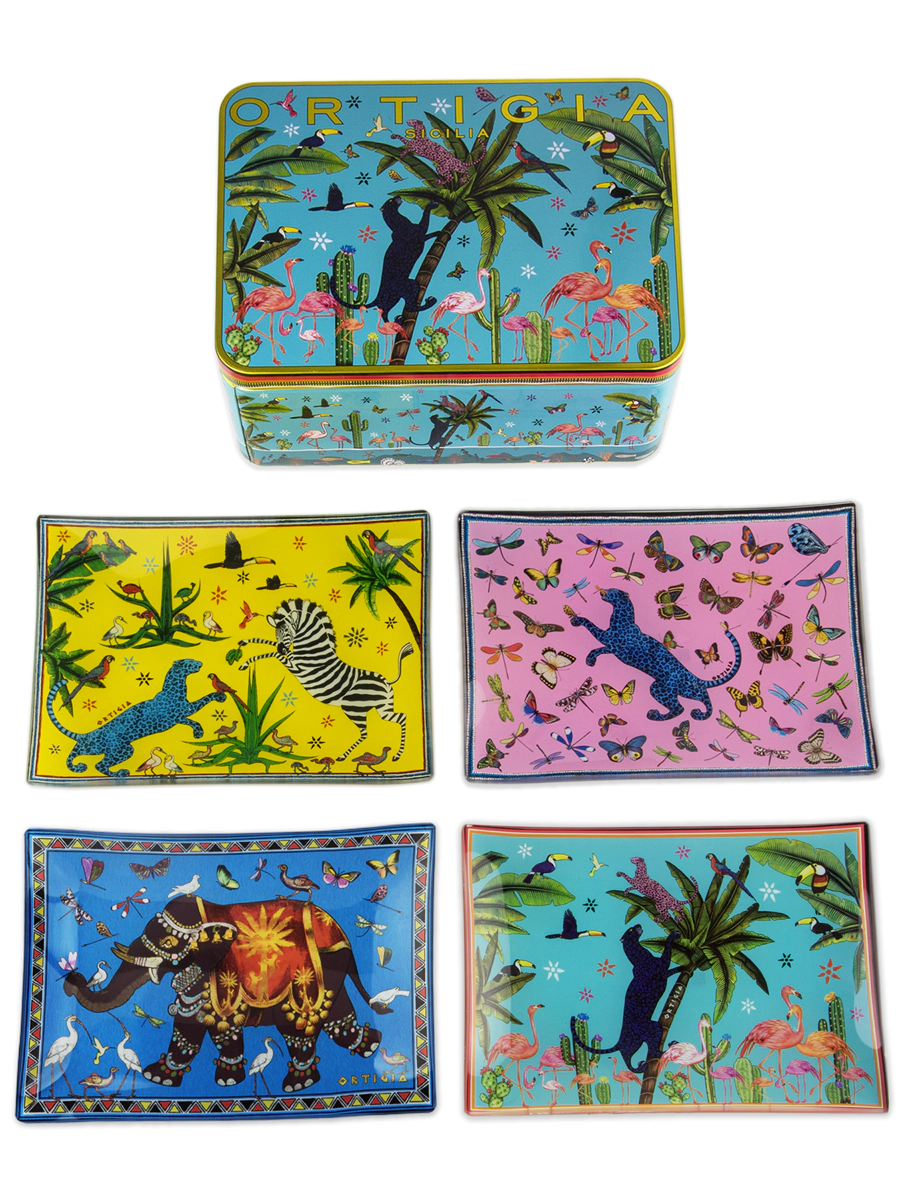 Assiettes en verre carrées – Lot de 5