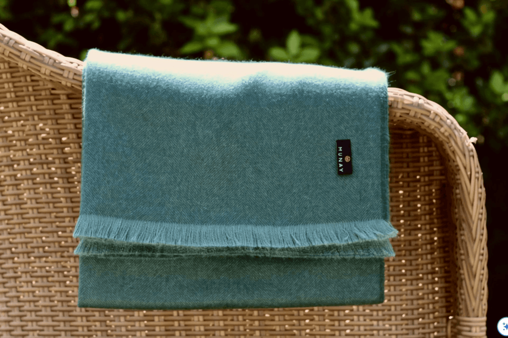 Manta Baby Alpaca Premium | Verde Azulado - La Compañía Francesa