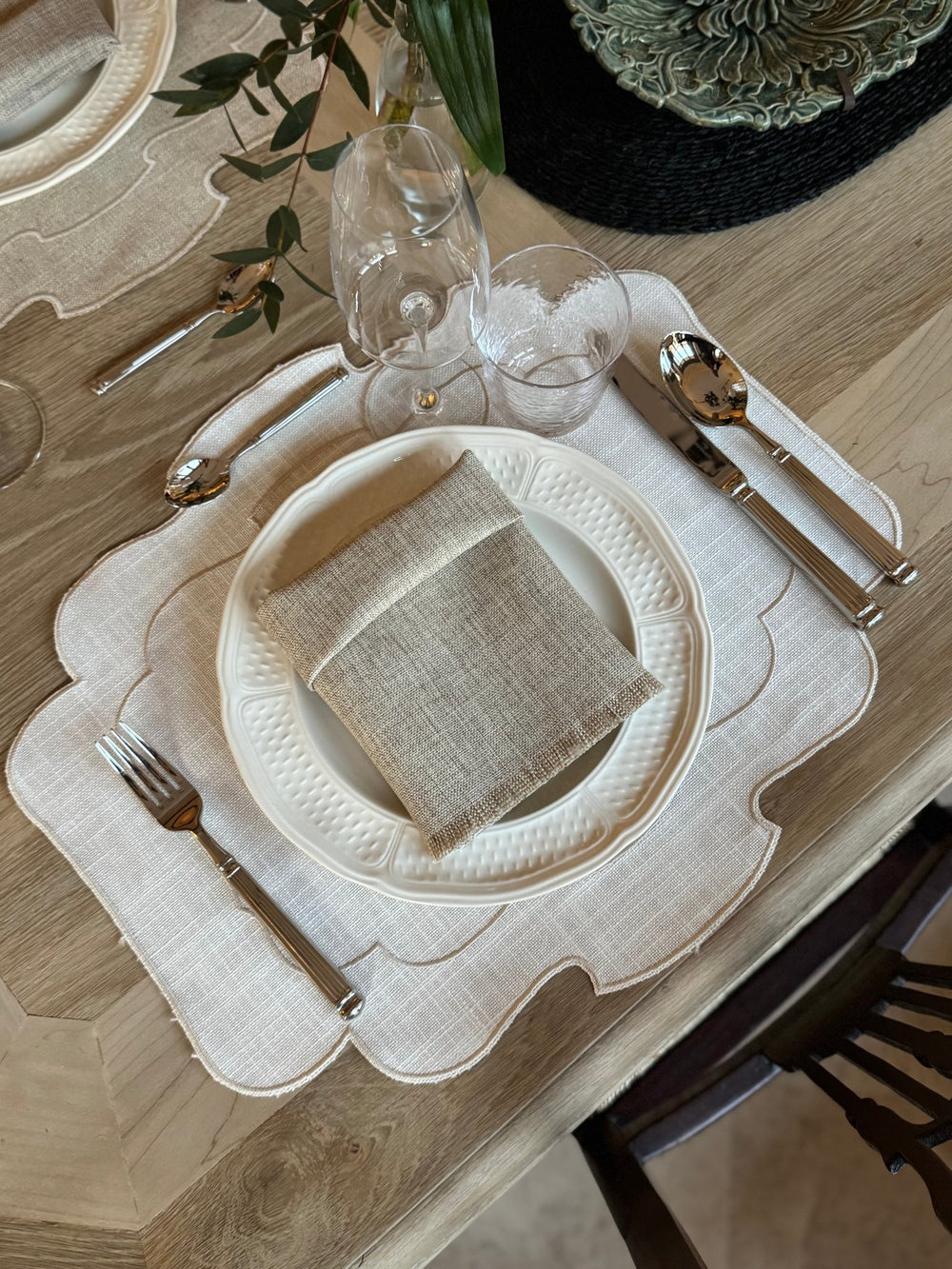 Mantel Individual Ovalado color Ivory Set/2 - La Compañía Francesa