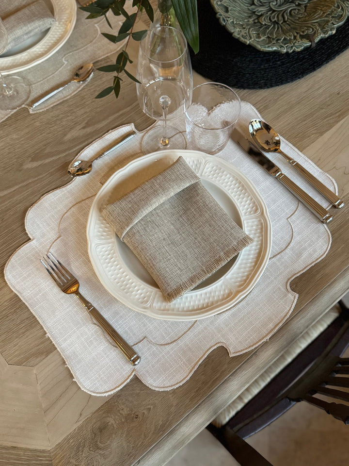 Mantel Individual Ovalado color Ivory Set/2 - La Compañía Francesa