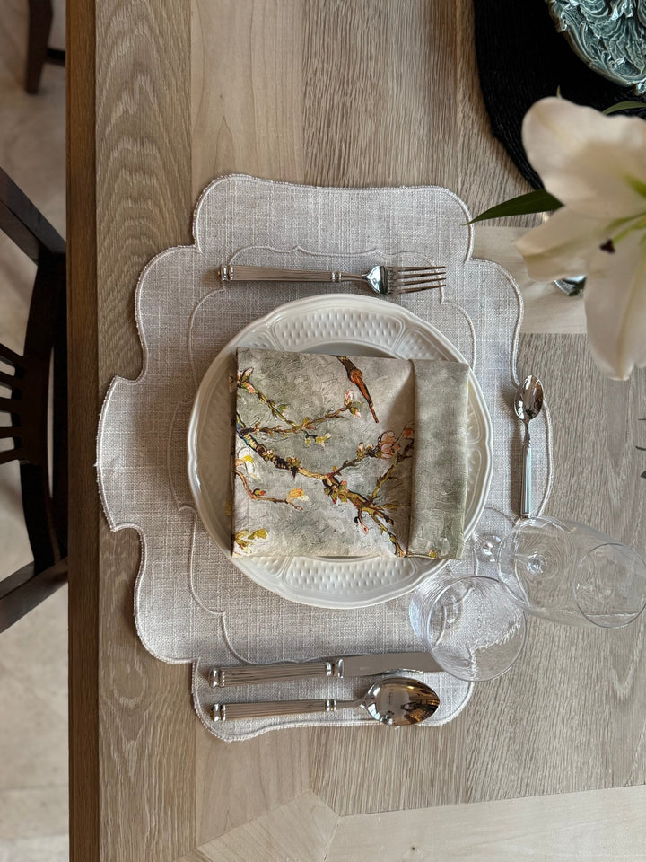 Mantel Individual Ovalado color Lino Set/2 - La Compañía Francesa