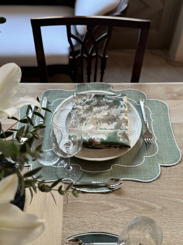 Mantel Individual Ovalado Verde Eucalipto Set/2 - La Compañía Francesa