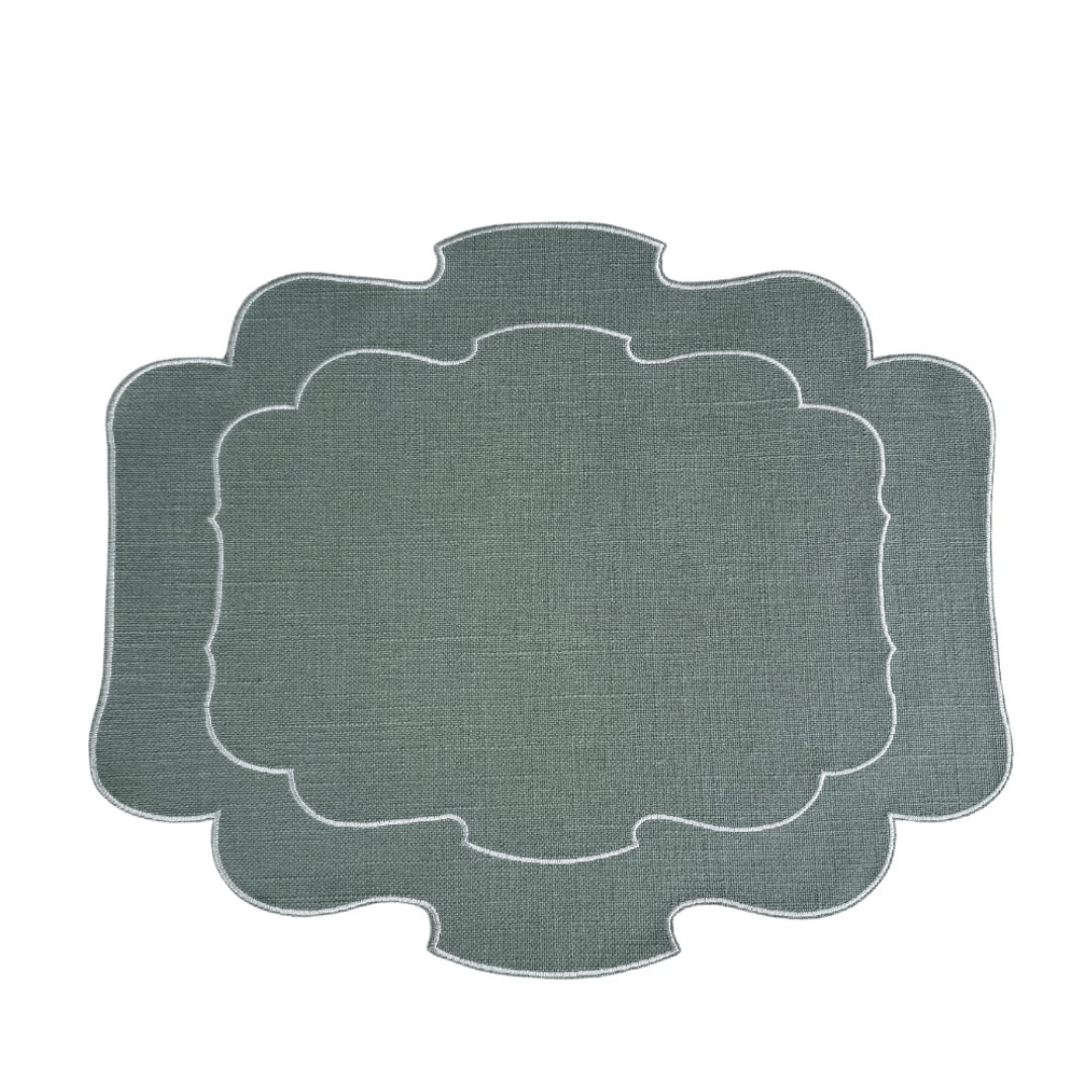 Mantel Individual Ovalado Verde Eucalipto Set/2 - La Compañía Francesa