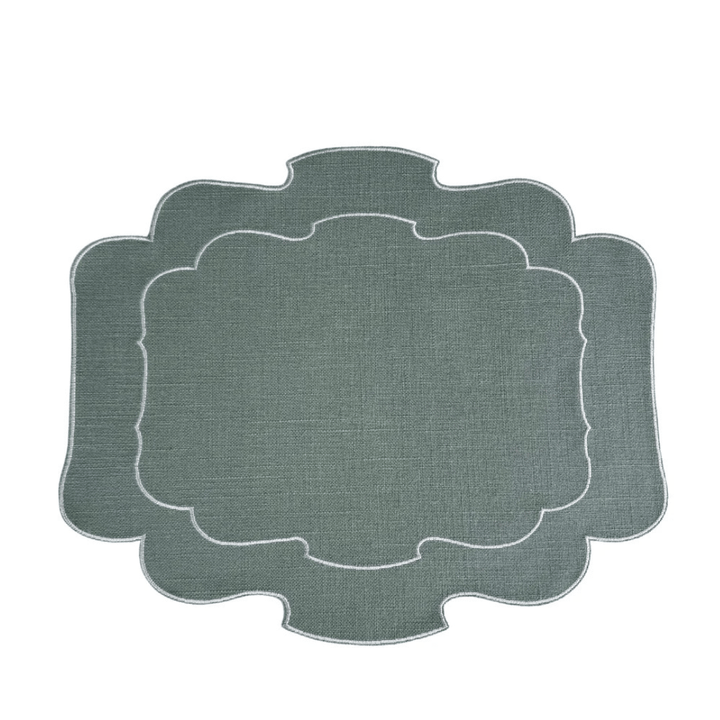Mantel Individual Ovalado Verde Eucalipto Set/2 - La Compañía Francesa