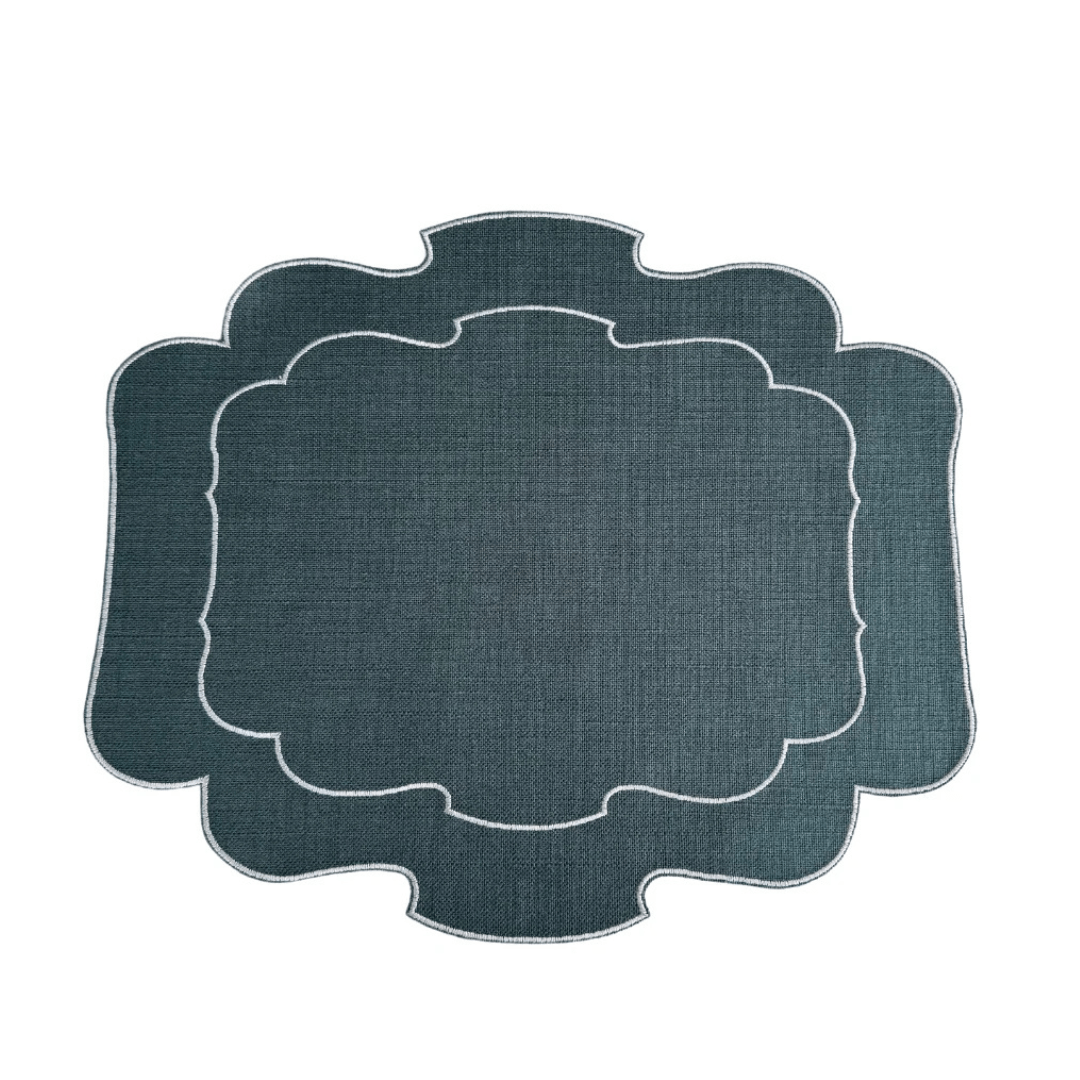 Mantel Individual Ovalado Verde Oscuro Set/2 - La Compañía Francesa