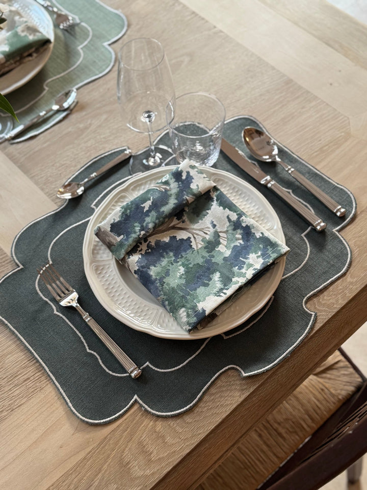 Mantel Individual Ovalado Verde Oscuro Set/2 - La Compañía Francesa