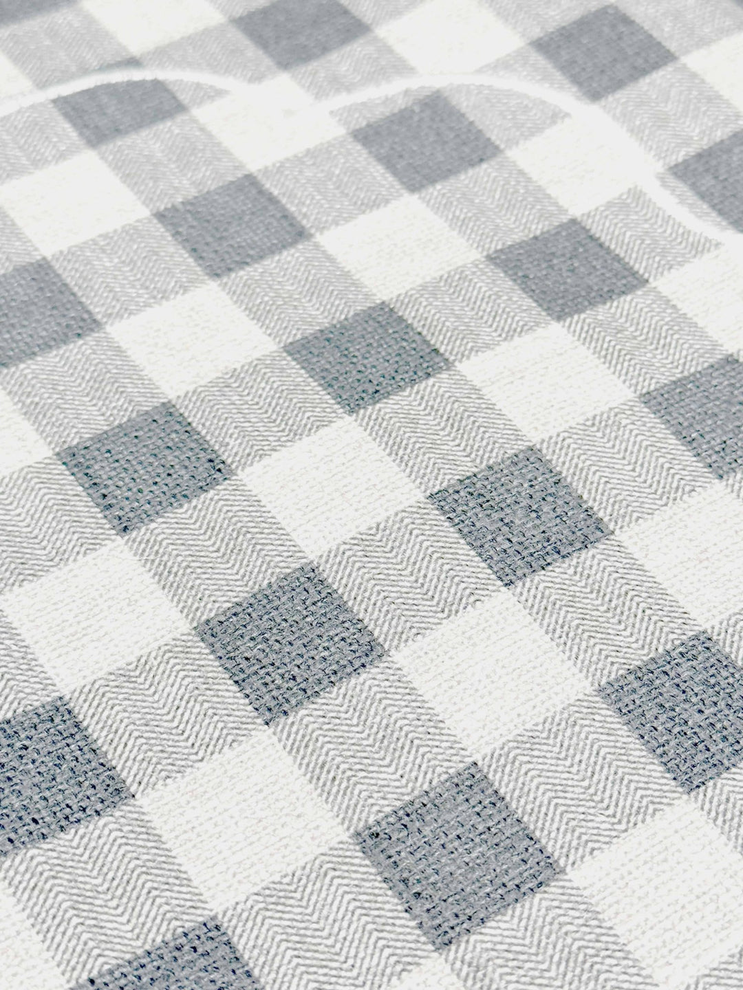 Mantel Individual Ovalado Vichy Gris Claro/Lino Set/2 - La Compañía Francesa