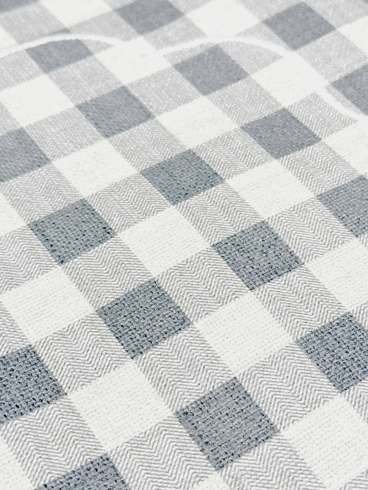 Mantel Individual Ovalado Vichy Gris Claro/Lino Set/2 - La Compañía Francesa