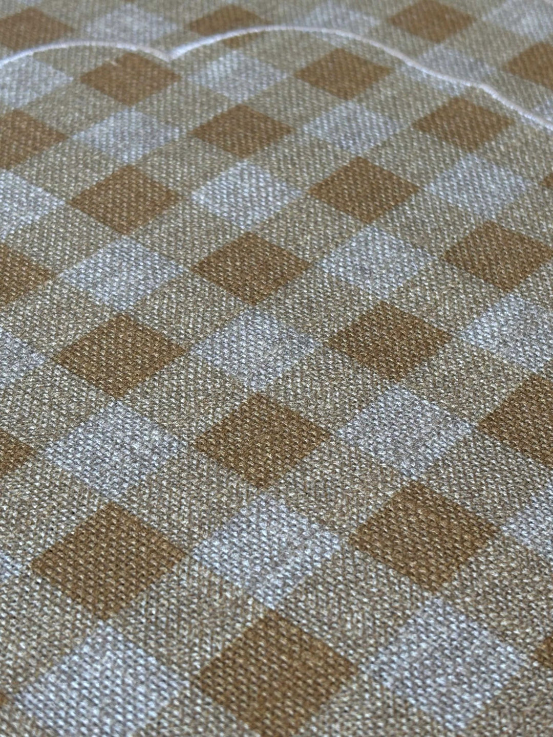 Mantel Individual Ovalado Vichy Mostaza/Lino Set/2 - La Compañía Francesa