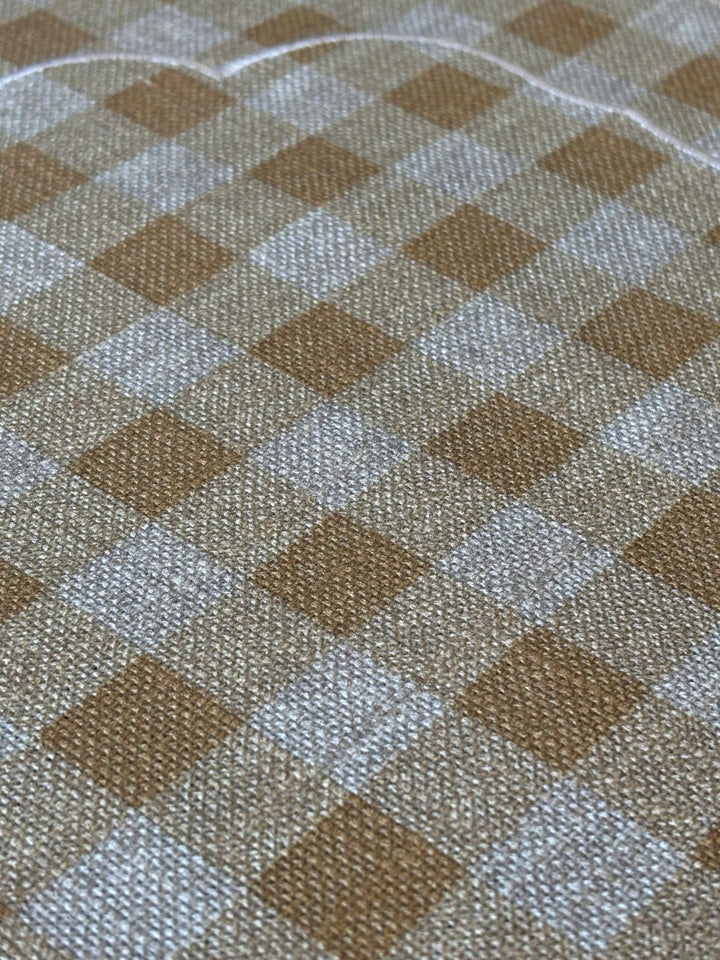 Mantel Individual Ovalado Vichy Mostaza/Lino Set/2 - La Compañía Francesa