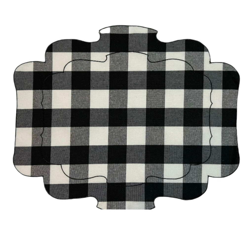 Mantel Individual Ovalado Vichy Negro Set/2 - La Compañía Francesa