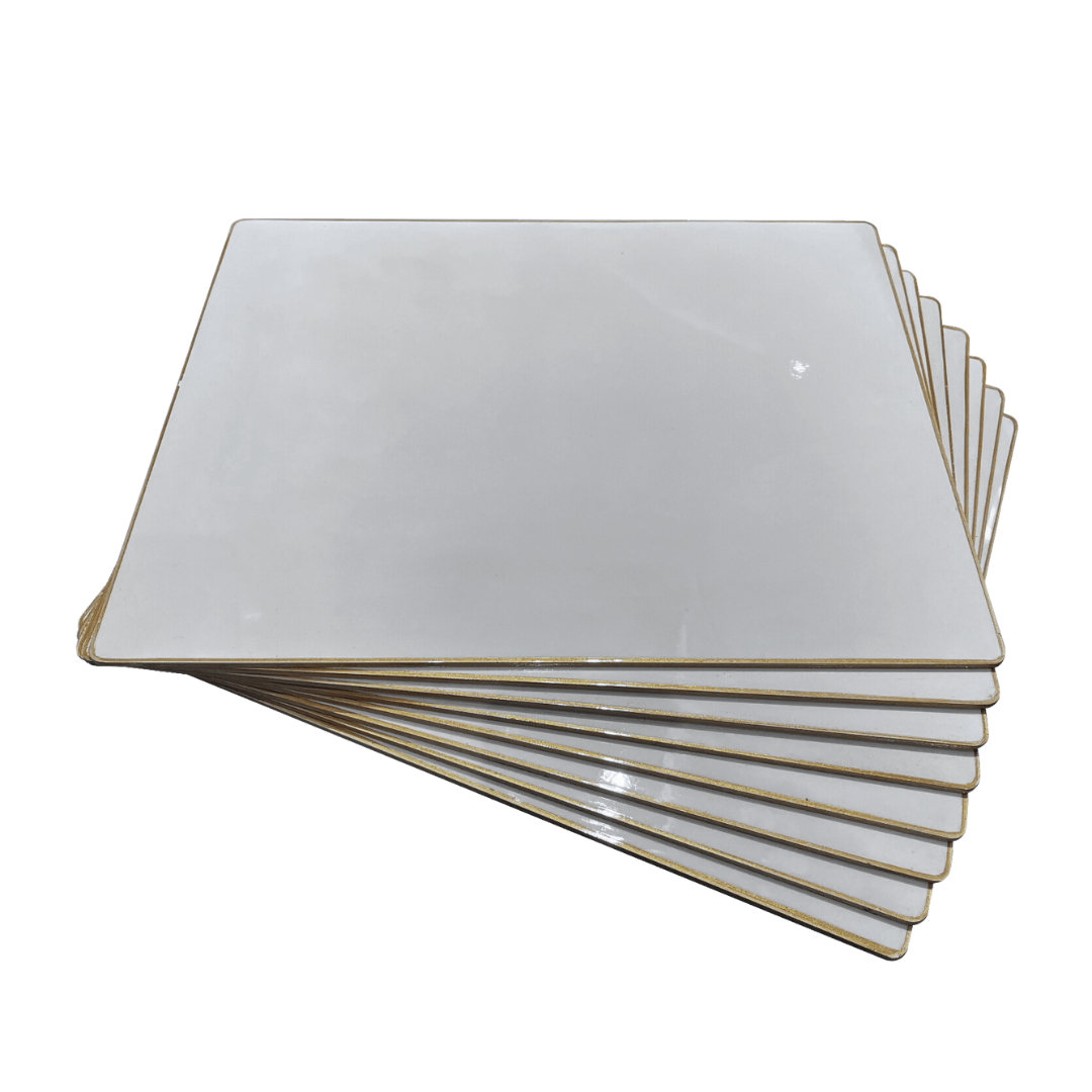 Mantel Individual Rectangular Lacado Piedra Filo Dorado Set/2 - La Compañía Francesa