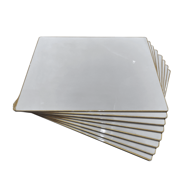 Mantel Individual Rectangular Lacado Piedra Filo Dorado Set/2 - La Compañía Francesa