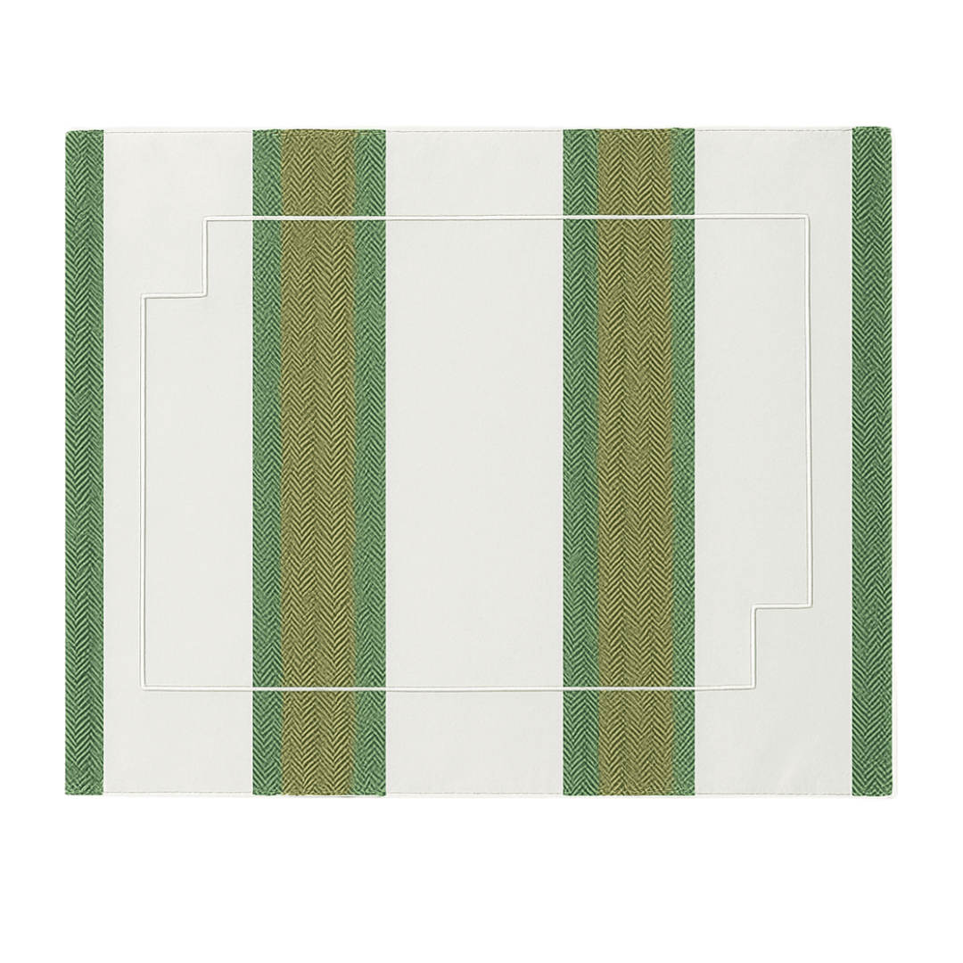 Mantel Individual Resinado Rectangular Green Stripes Set/2 - La Compañía Francesa