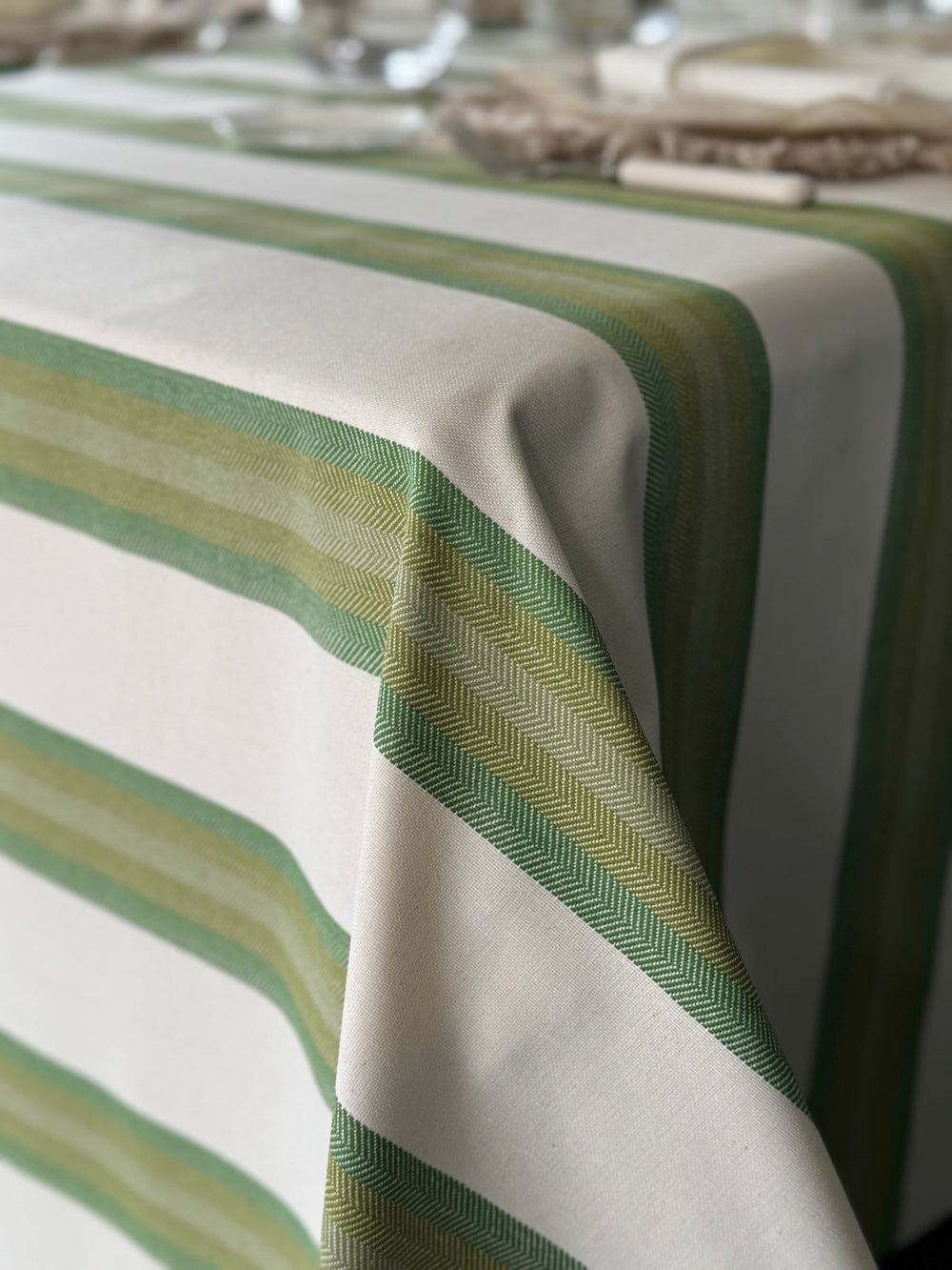Mantel Resinado Green Stripes - La Compañía Francesa