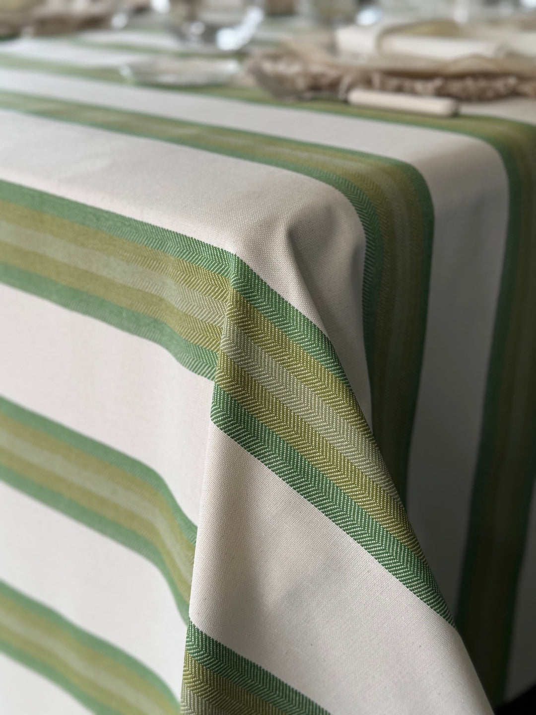 Mantel Resinado Green Stripes - La Compañía Francesa