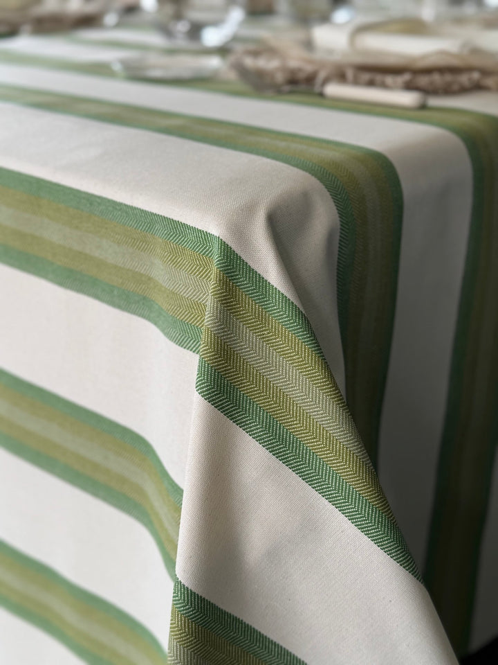 Mantel Resinado Green Stripes - La Compañía Francesa