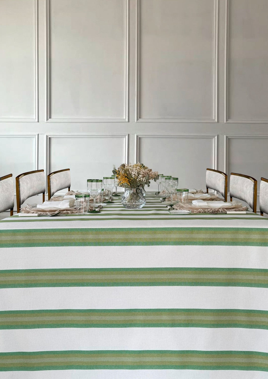 Mantel Resinado Green Stripes - La Compañía Francesa