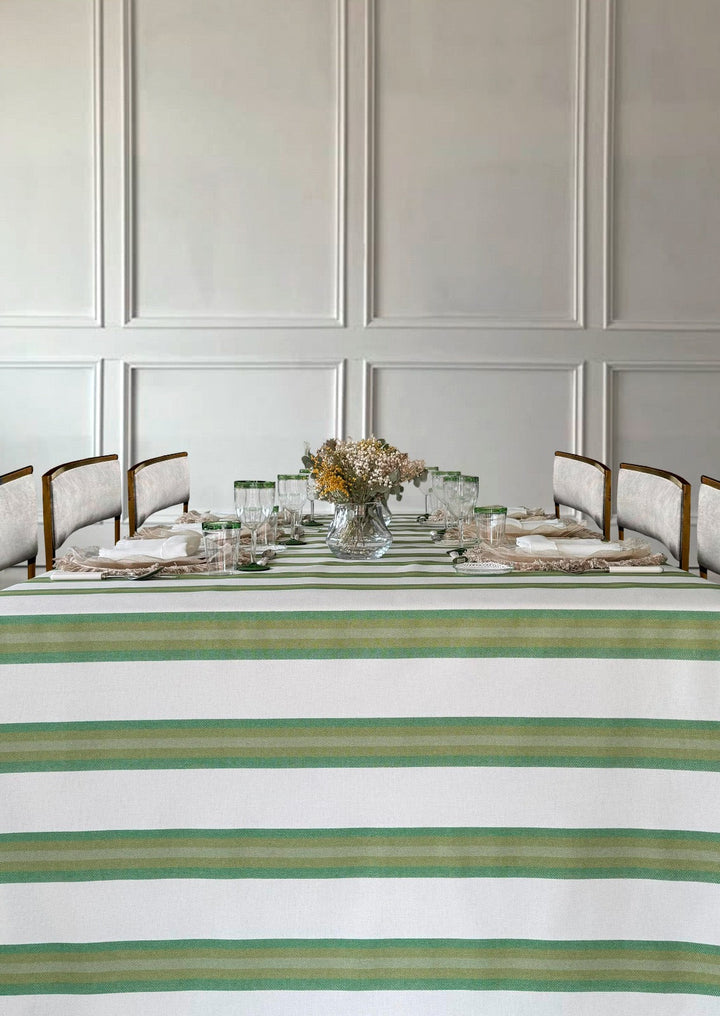 Mantel Resinado Green Stripes - La Compañía Francesa