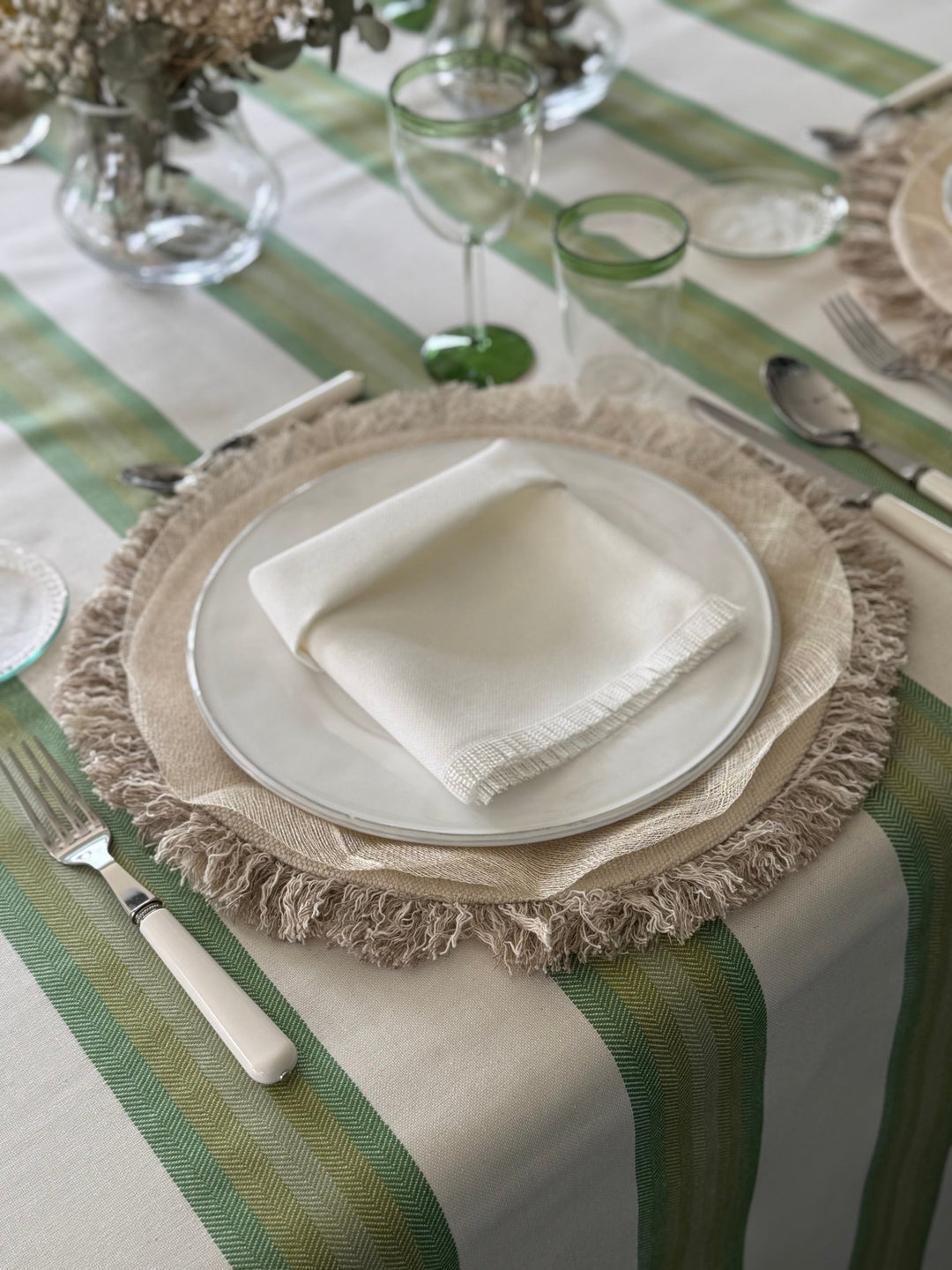 Mantel Resinado Green Stripes - La Compañía Francesa