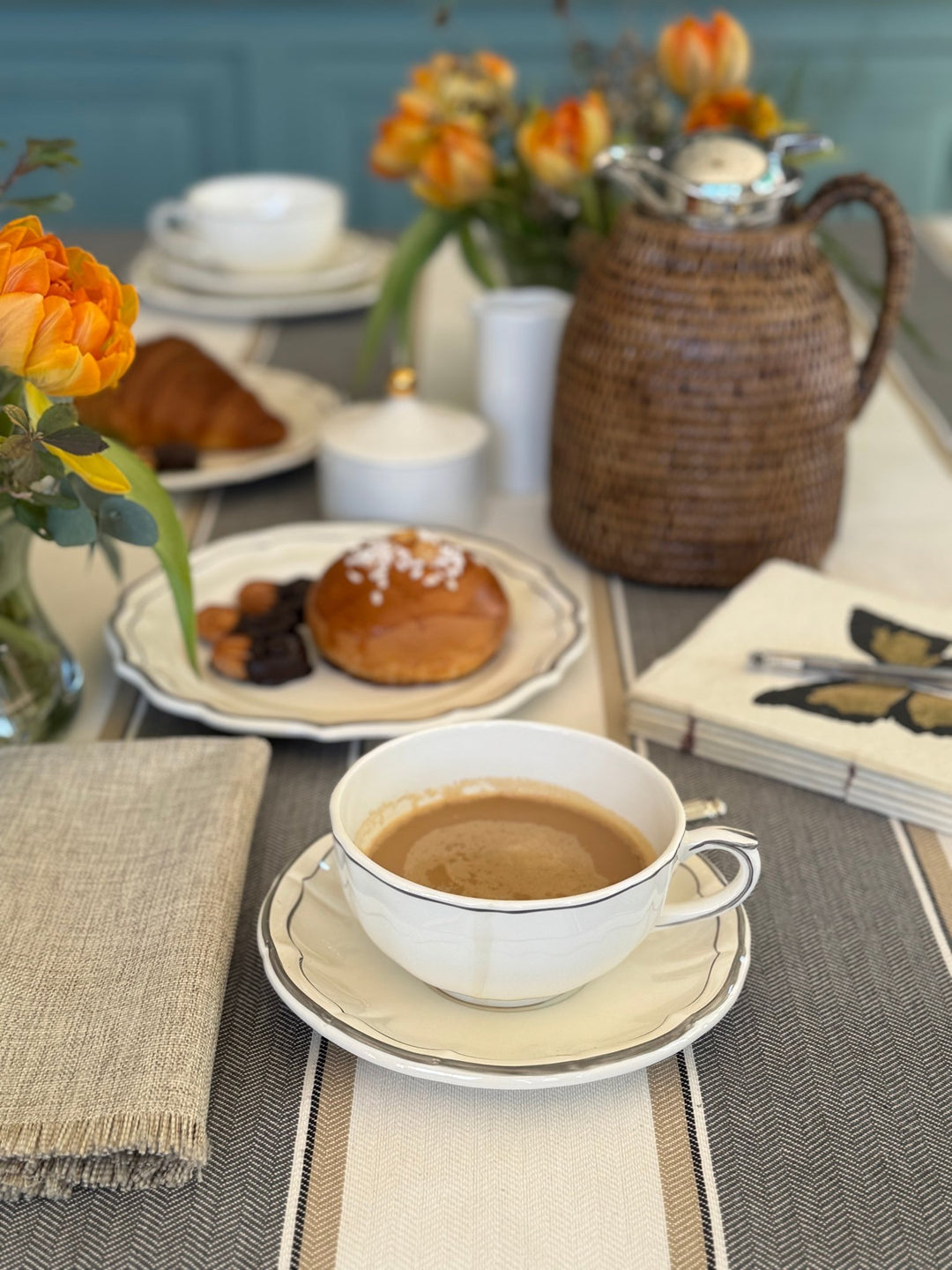 Mantel Resinado Grey Stripes - La Compañía Francesa