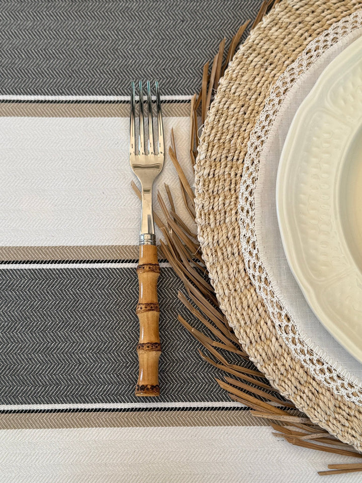 Mantel Resinado Grey Stripes - La Compañía Francesa