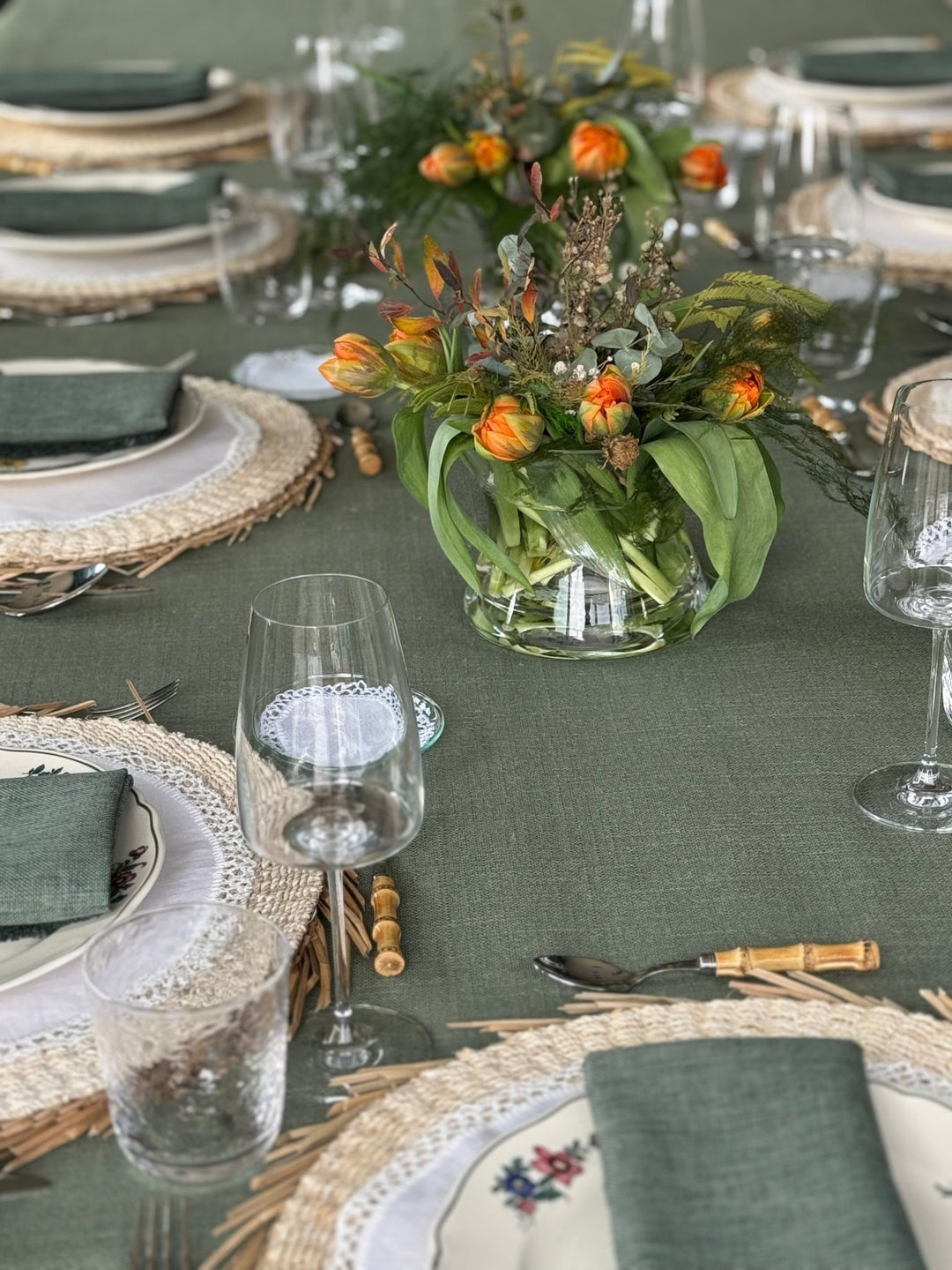 Mantel Resinado Verde Eucalipto - La Compañía Francesa