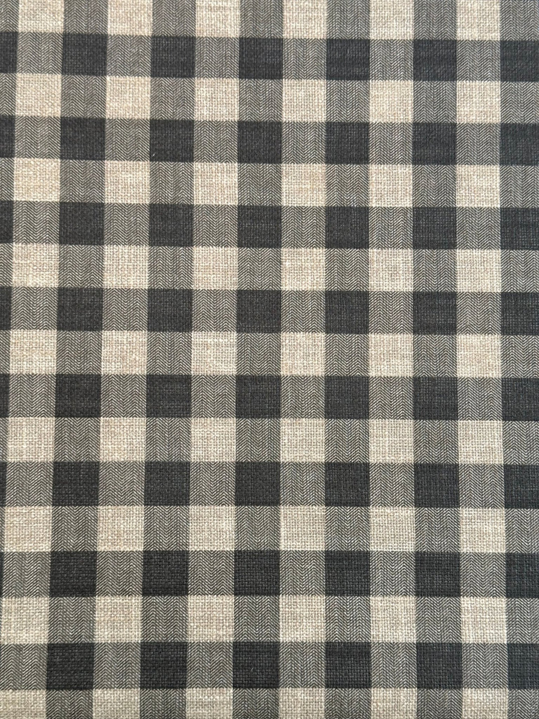 Mantel Resinado Vichy Gris Oscuro/ Lino - La Compañía Francesa