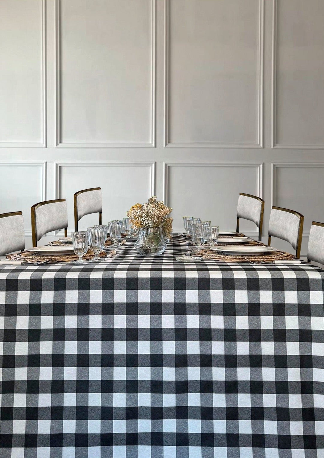 Mantel Resinado Vichy Negro/Blanco - La Compañía Francesa