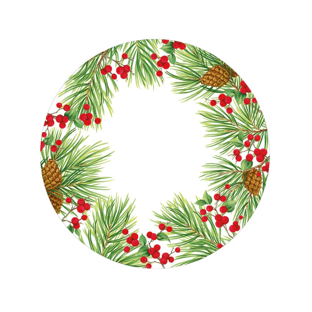 Platos Papel Postre Evergreen And Berries - La Compañía Francesa