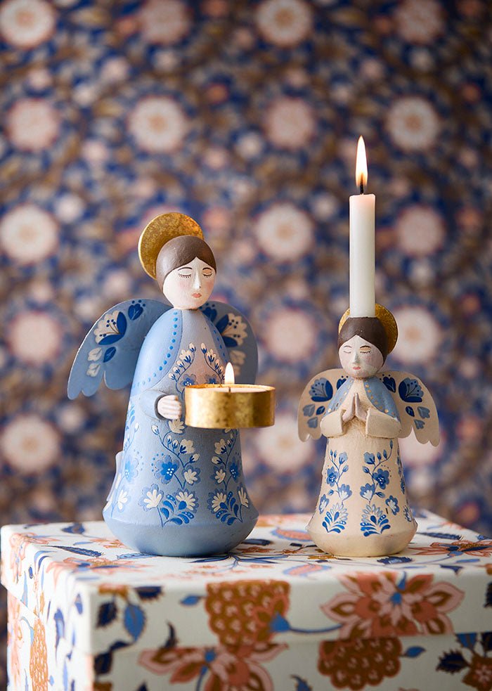Portavelas Ángel de Invierno T - Light Blue - La Compañía Francesa