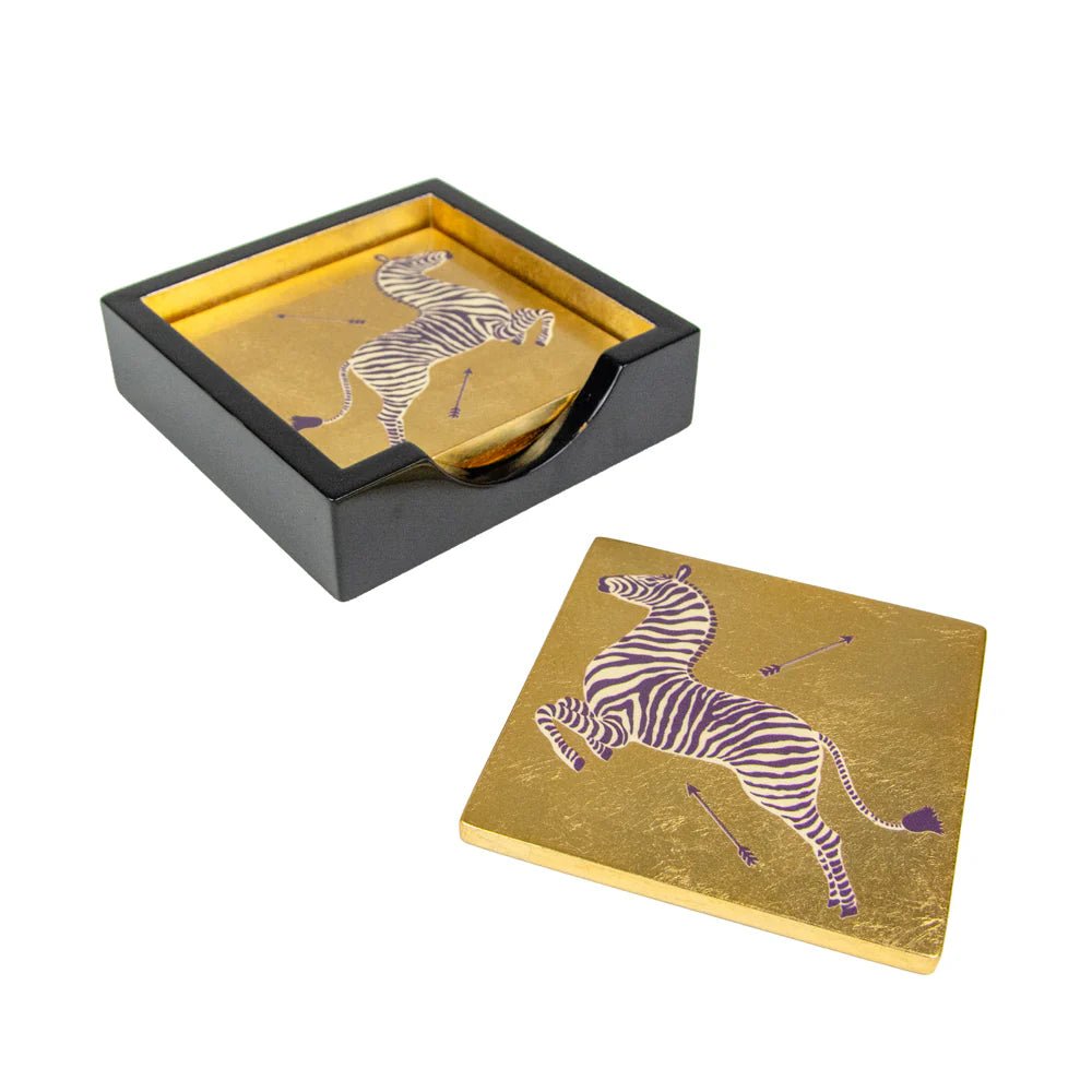 Posavasos Lacado Gold Zebras - La Compañía Francesa