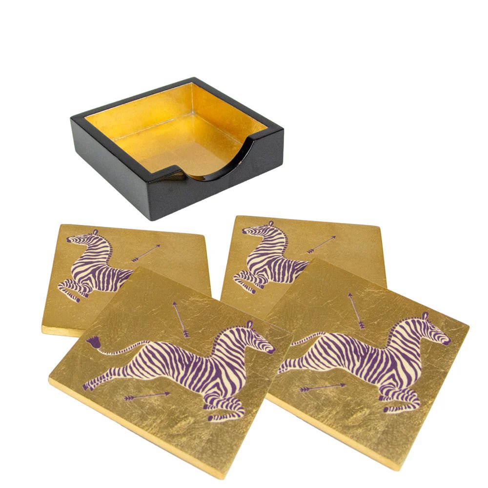 Posavasos Lacado Gold Zebras - La Compañía Francesa