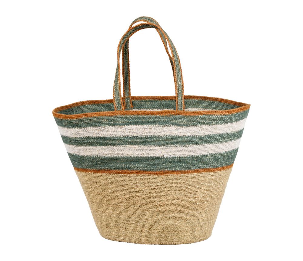 Panier cabas vert naturel