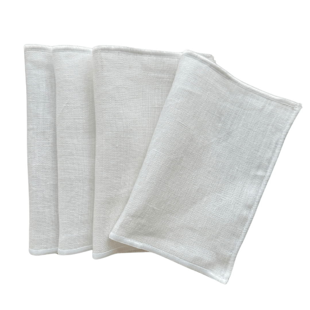 Servilleta Cóctel de Lino Blanco Para Bordar - La Compañía Francesa