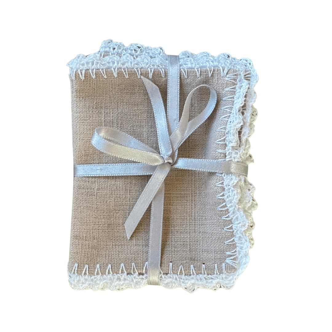 Servilleta de Cóctel Beige con Puntilla Set/6 - La Compañía Francesa