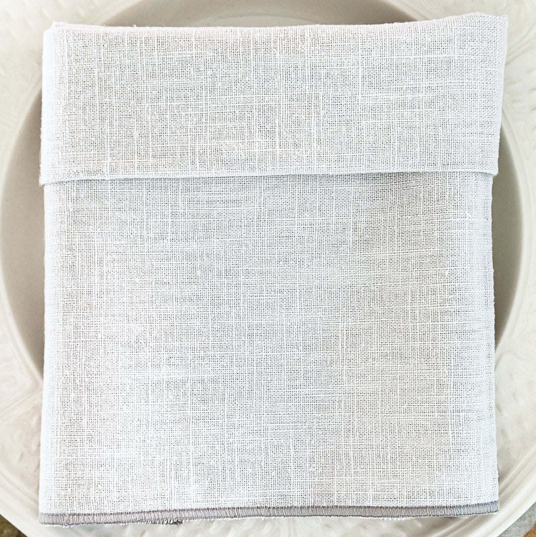 Servilleta de Lino Gris con Festón - La Compañía Francesa